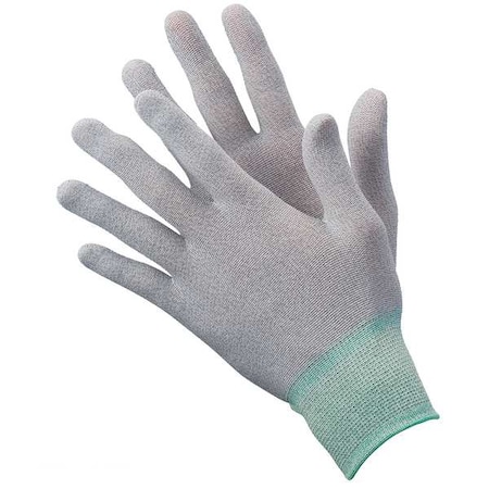 Antistatic Gloves, Nylon/Carbon Fiber Yarns, 8 7/8 in L, 15 ga, Gray, XL, 12 PK MPN:19L036