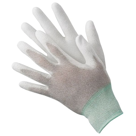 Antistatic Gloves, Nylon/Copper Fiber Yarns, 8 7/8 in L, 15 ga, Tan/White, L, 1 PR MPN:19L041