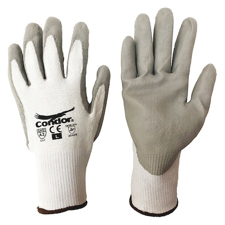Cut-Resistant Coated Gloves, Cut Level A2, Dipped, Polyurethane, Smooth, 2XL 1 PR MPN:19L420