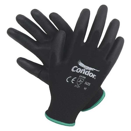 Coated Gloves, Polyurethane, Smooth, Palm, 3 Abrasion Level, Black, 2XL (11) 1 PR MPN:19L487