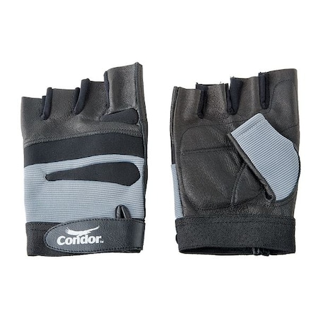 Anti-Vibration Gloves, L, Black/Silver, PR MPN:1EC80