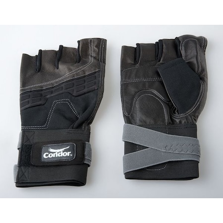 Anti-Vibration Gloves, L, Black/Silver, PR MPN:1EC83