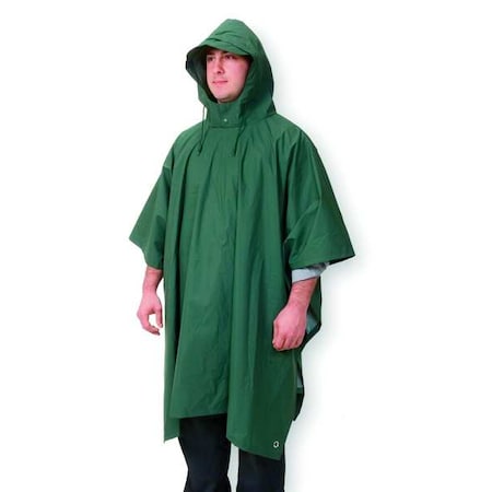 Rain Poncho, Reusable, Green, 50