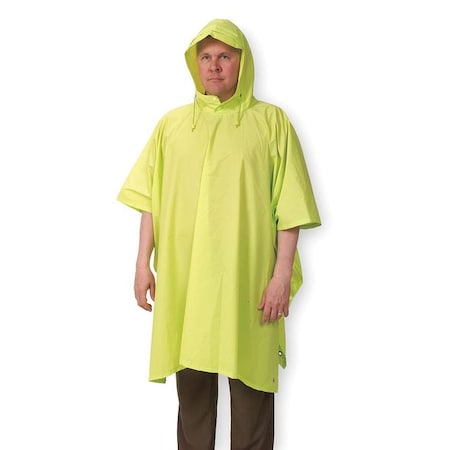 Rain Poncho, Reusable, Yellow/Green, 50
