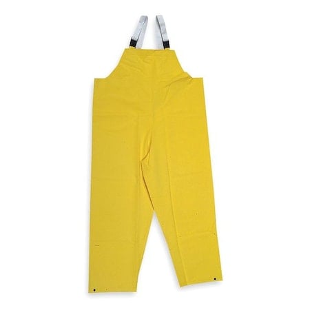 FR Rain Bib Overall, PVC, 29 in Inseam, 32 in to 34 in Waist, 11.8 mil Thickness, Yellow, S MPN:1FAY2