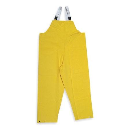 FR Rain Bib Overall, PVC, 32 1/2 in Inseam, 56 in to 58 in Waist, 11.8 mil Thickness, Yellow, 4XL MPN:1FAY4