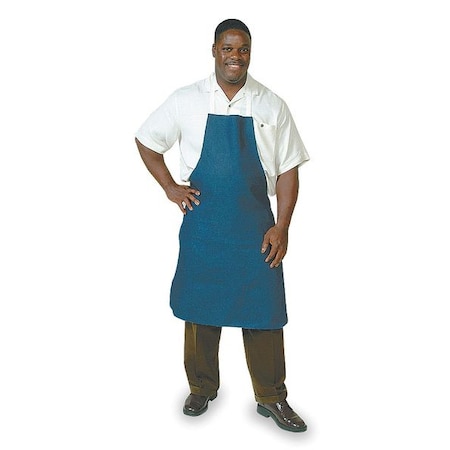 Bib Apron, Cotton Denim, Over-Lock, 17 mil, 36 in, Blue, Universal MPN:1N880