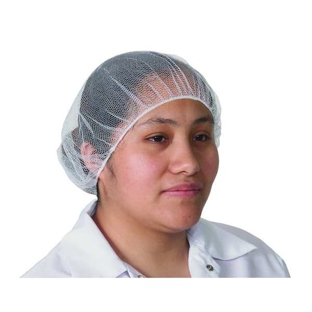 Hairnet, Polyester, 24 in, Size Large, White, PK100 MPN:1TTU8