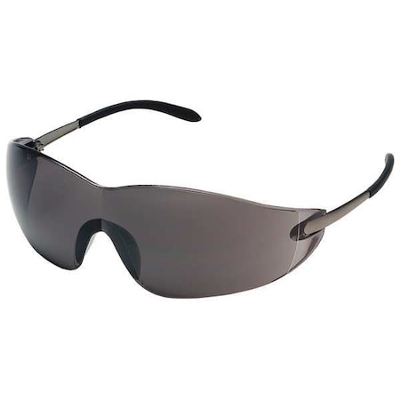 Winger, Safety Glasses, Anti-Scratch, Gray Lens, Silver Frame, Frameless MPN:1VT97