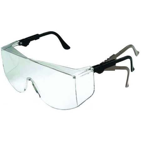 Safety Glasses, Quest OTG (Over-the-Glass), Adjustable Black Temples, Anti-Scratch, Clear Lens MPN:1VW17