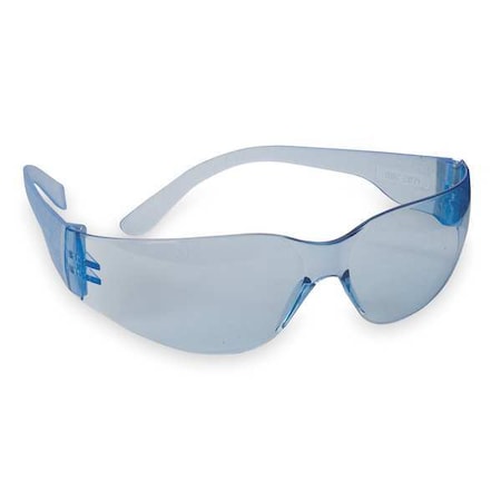 Safety Glasses, Condor V, Scratch-Resistant, Wraparound, Frameless, Blue Frame, Blue Lens MPN:1XPK6