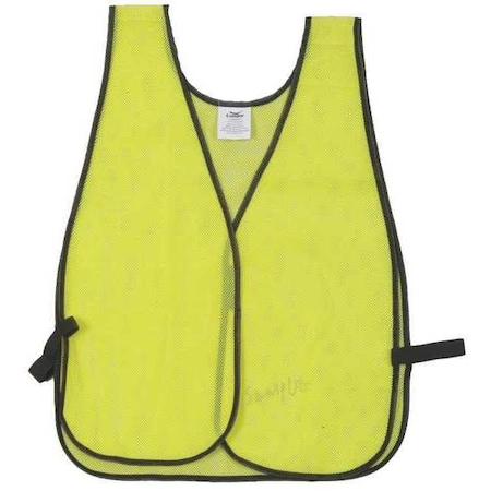 High Visibility Safety Vest, Polyester Mesh, Hook-and-Loop Closure, Lime, M/L MPN:1YAC5