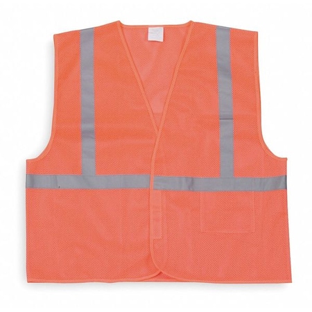 Large Class 1 High Visibility Vest, Orange MPN:1YAD5