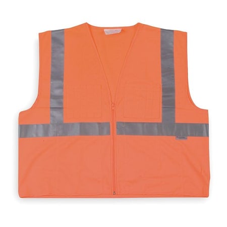 Medium Class 2 High Visibility Vest, Orange MPN:1YAG4