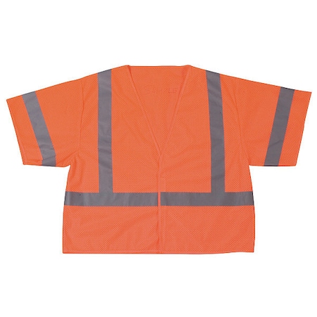 Large Class 3 High Visibility Vest, Orange MPN:1YAR3
