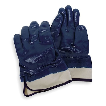 Coated Gloves, Nitrile, Smooth, Full, 3 Abrasion Level, Natural/Blue, L 1 PR MPN:20GY67