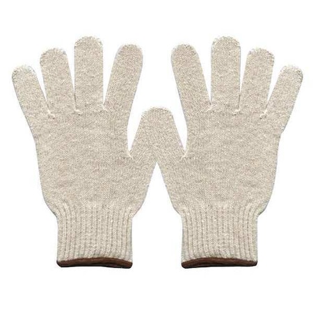 Knit Gloves, Cotton, Polyester, None Uncoated, White, S, 1 PR MPN:20GY83