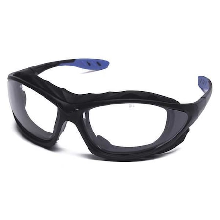 Sealed Safety Glasses, Donyi Design, Anti-Fog, Wraparound, Foam Lined, Black/Blue Frame, Clear Lens MPN:22ED39