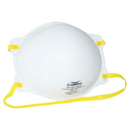 Disposable Respirator, N95, Molded, Dual, Non-Adjustable, Metal Nose Clip, M, PK 20 MPN:22EL81