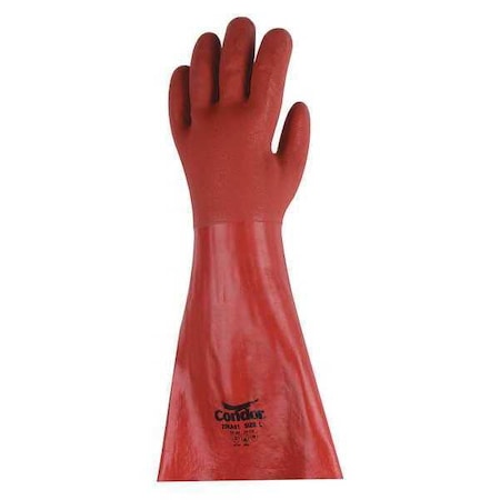 Chemical Resistant Gloves, PVC, 18 in L, Not Applicable, Brown, Red, L, 1 PR MPN:22KA61