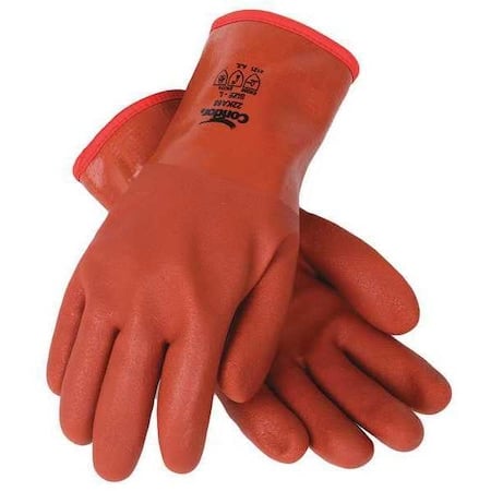 Chemical Resistant Gloves, PVC, 12 in L, Red Brown, L, 1 PR MPN:22KA68
