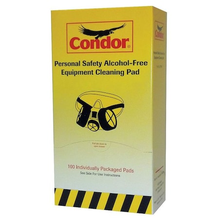 Respirator Wipes, Alcohol Free, PK100 MPN:22PN89