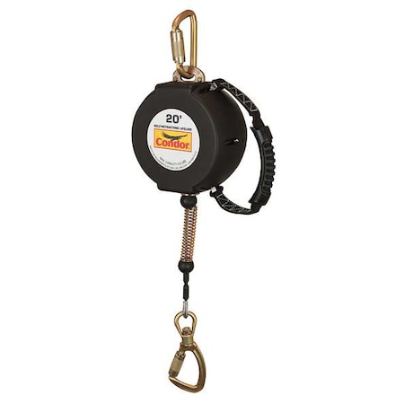 Not Applicable Self-Retracting Lifeline, 20 ft. Length, Swivel Snap Hook, Steel, 1 Leg(s) MPN:22RT98