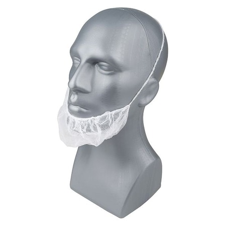 Beard Net Cover, Polypropylene, Latex-Free, White, Size Universal, 1000PK MPN:23KX01