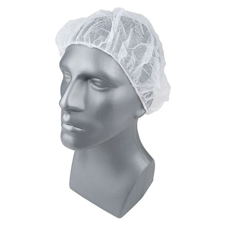 Bouffant Cap, Polypropylene, 21 in Dia., White, M, 100 PK MPN:23KX10