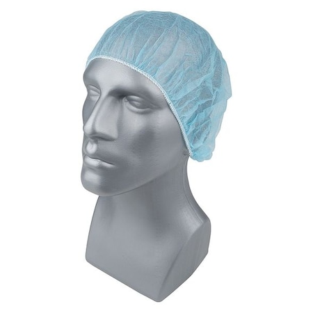 Bouffant Cap, Polypropylene, 21 in Dia., Blue, M, 1000 PK MPN:23KX12