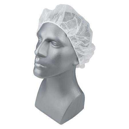 Bouffant Cap, Polypropylene, 24 in, Size Large, White, 1000PK MPN:23KX17