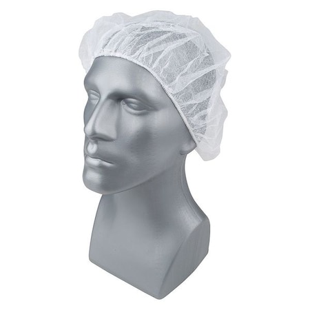 Bouffant Cap, Polypropylene, 24 in Dia., White, L, 100 PK MPN:23KX18