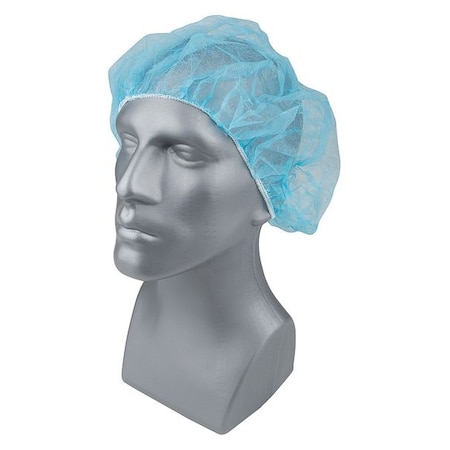 Bouffant Cap, Polypropylene, 24 in Dia., Blue, L, 1000 PK MPN:23KX20