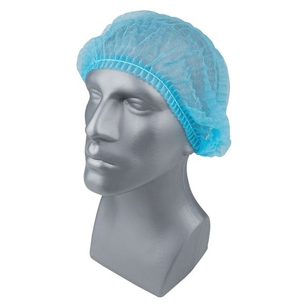 Bouffant Cap, Polypropylene, 24 in Dia., Blue, L, 100 PK MPN:23KX22