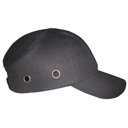 Vented Bump Cap, Baseball Cap Style, Long Brim, Fits Hat Size 6 3/4 to 7 3/8, Black MPN:23Z355
