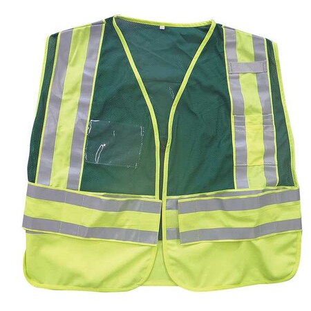 2XL/4XL Public Safety Reflective Vest, Lime MPN:24Y975