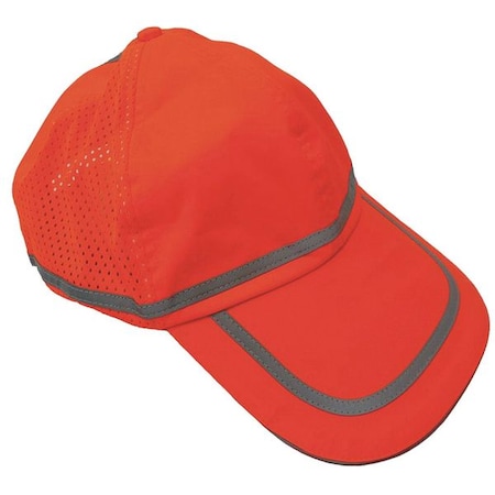 Baseball Cap, Polyester, Hi-Vis Orange MPN:25F541