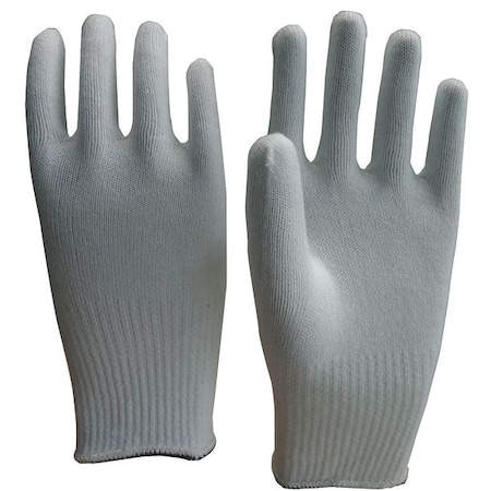 Winter Glove Liners, Acrylic, 9 1/2 in Length, White, Size L, 1 PR MPN:26W518