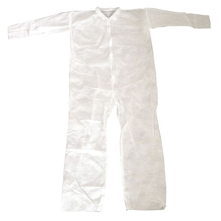 Collared Disposable Coveralls, 3XL, White, polypropylene, zipper MPN:26W755