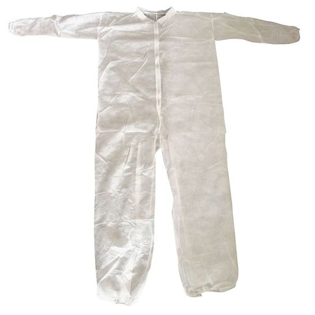 Collared Disposable Coveralls, 2XL, White, polypropylene, zipper MPN:26W762