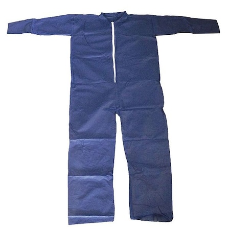 Collared Disposable Coveralls, M, Blue, polypropylene, zipper MPN:26W807