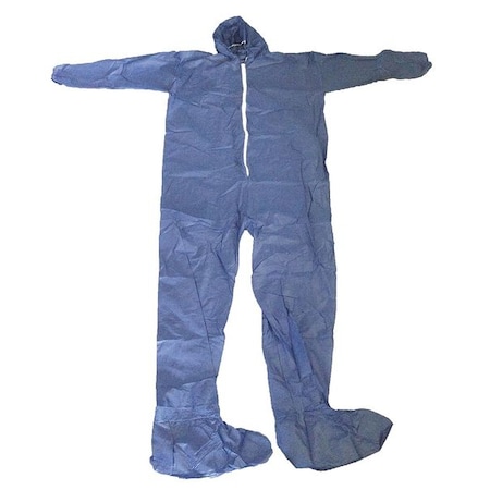 Hooded Disposable Coveralls, 3XL, Blue, polypropylene, zipper MPN:26W833