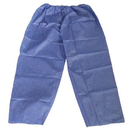 Disposable Pants, Polypropylene, 47 g/sq m, Serged, Open Ankle, Medium Duty, Blue, Size 2XL/3XL MPN:26W848