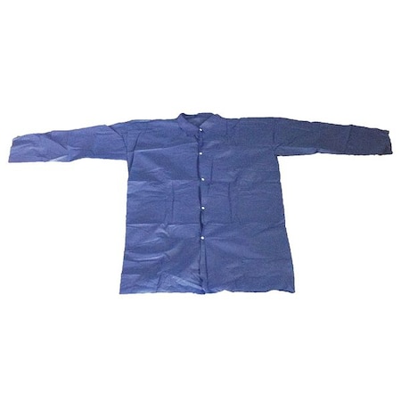 Condor Disposable Lab Coat, Polypropylene, Snaps Closure, Blue, 5XL, 25 PK MPN:26W857