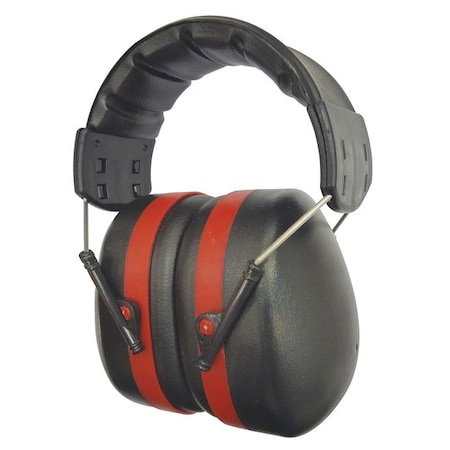 Condor Over-the-Head Ear Muffs, 24 dB NRR, Passive, General Purpose, Black/Red MPN:26X625