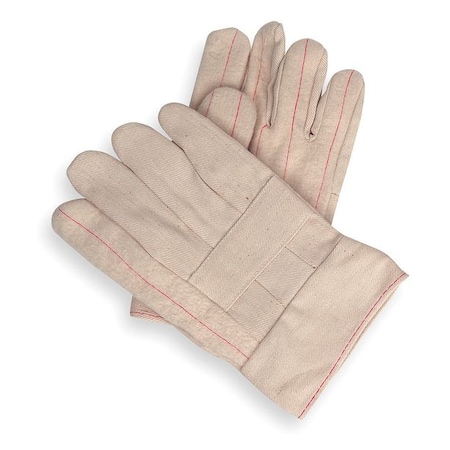 Condor Hot Mill Gloves, Cotton, 275 Degrees F Max Temp., Straight Cuff White, L ( 9 ), 1 PR MPN:2AP57