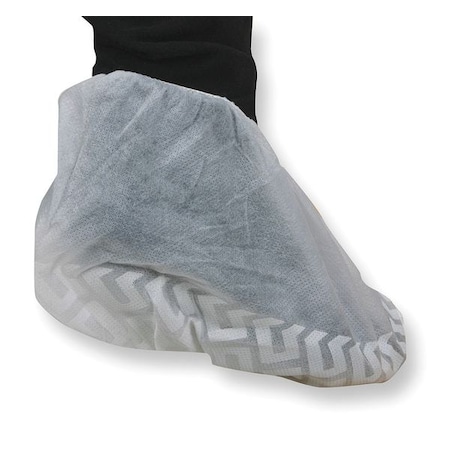 Shoe Covers, Polypropylene, Slip-Resistant Sole, Universale Size, White, 200 PK MPN:2KTU3