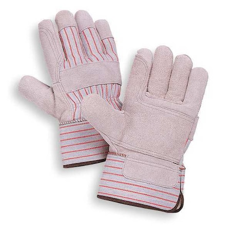 Leather Gloves, Cowhide, Safety Cuff, Wing Thumb, Full Finger, Gray, XL, 1 PR MPN:2MDC7