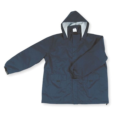 Rain Jacket with Hood, Navy, 3XL MPN:2PY78