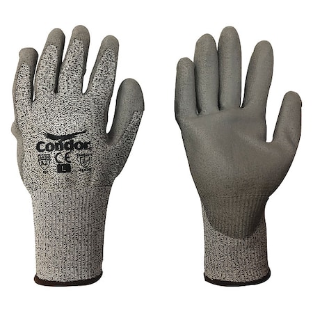 Cut-Resistant Coated Gloves, Cut Level A2, Dipped, Polyurethane, Smooth, M 1 PR MPN:2RA21